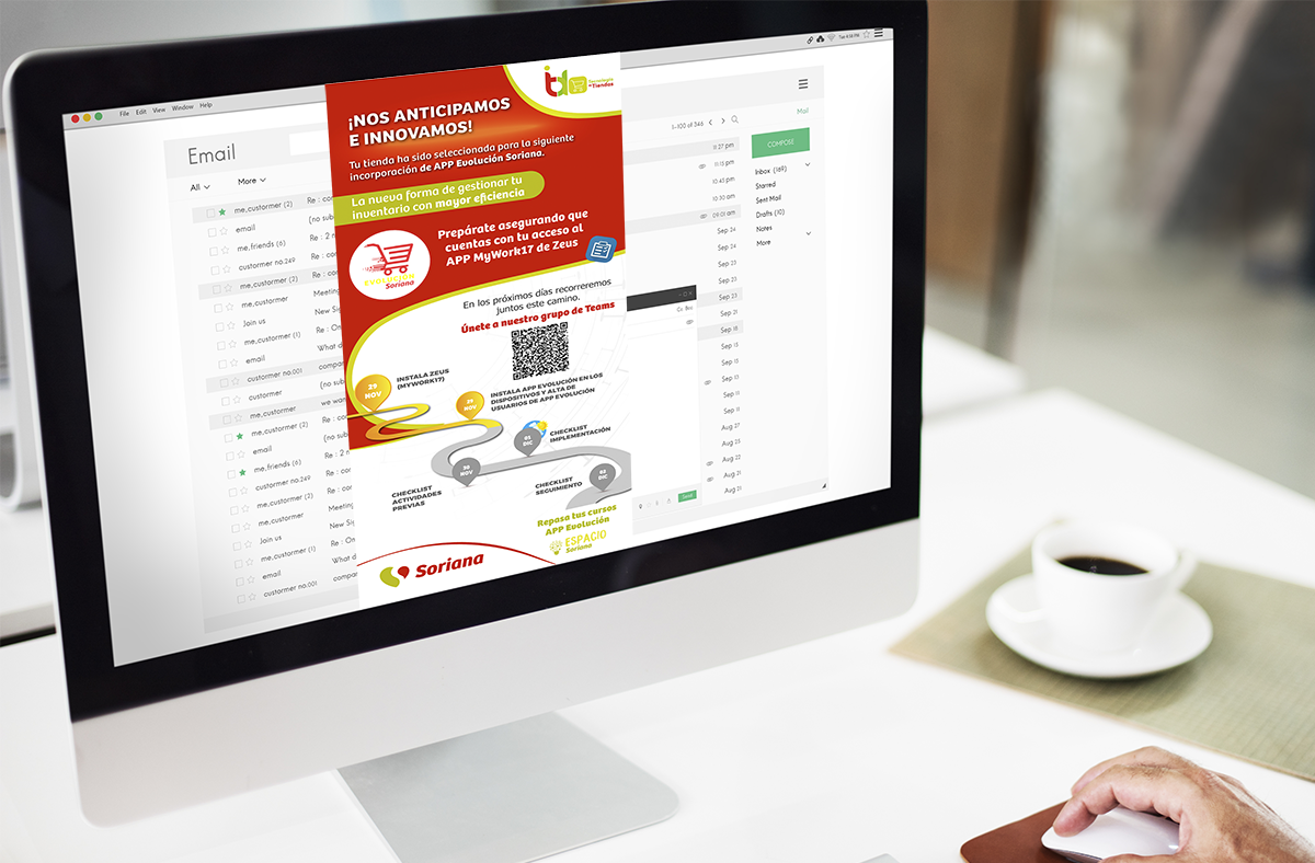 Email progreso de tecnología de tiendas Soriana