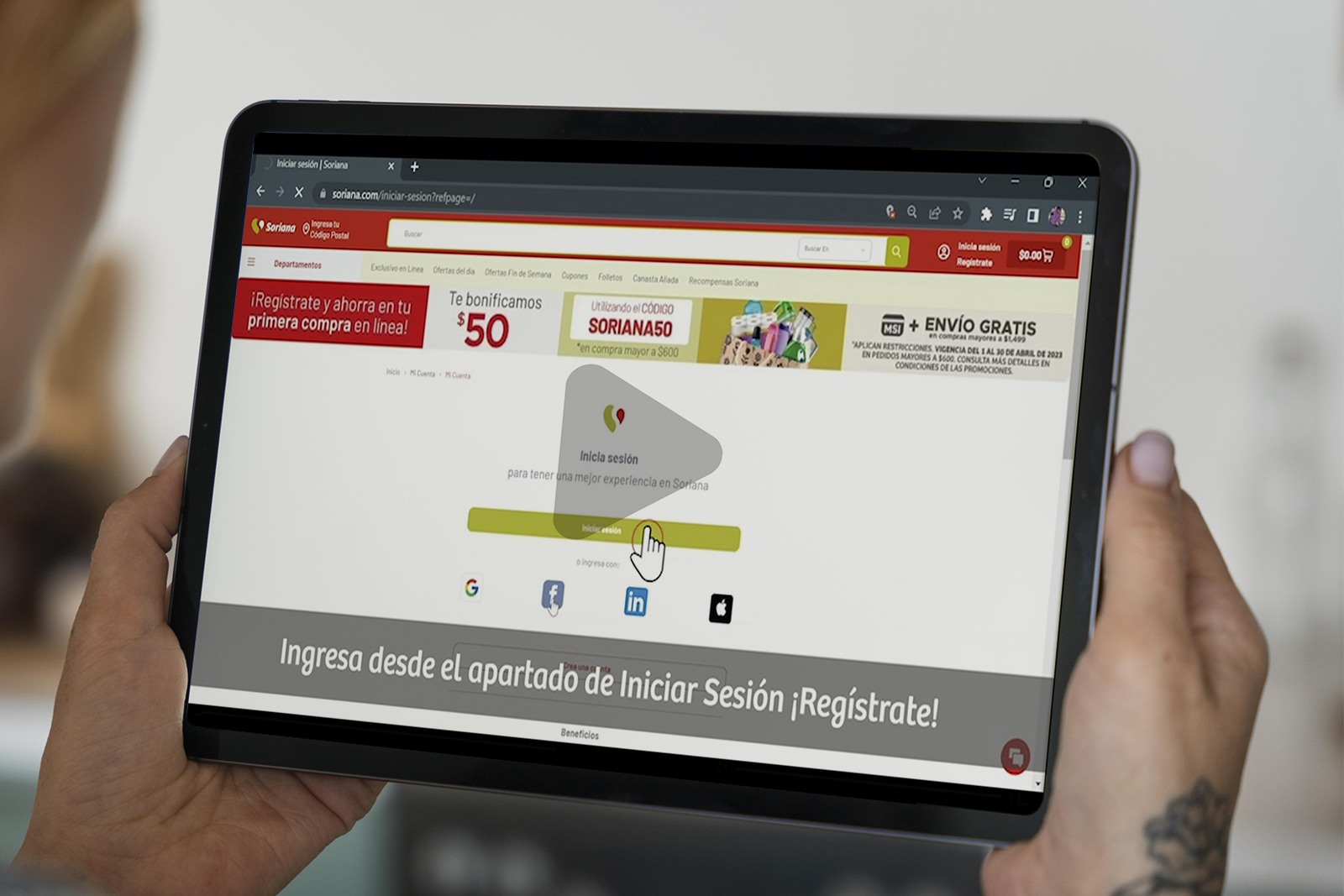 Video tutorial uso de página web Soriana